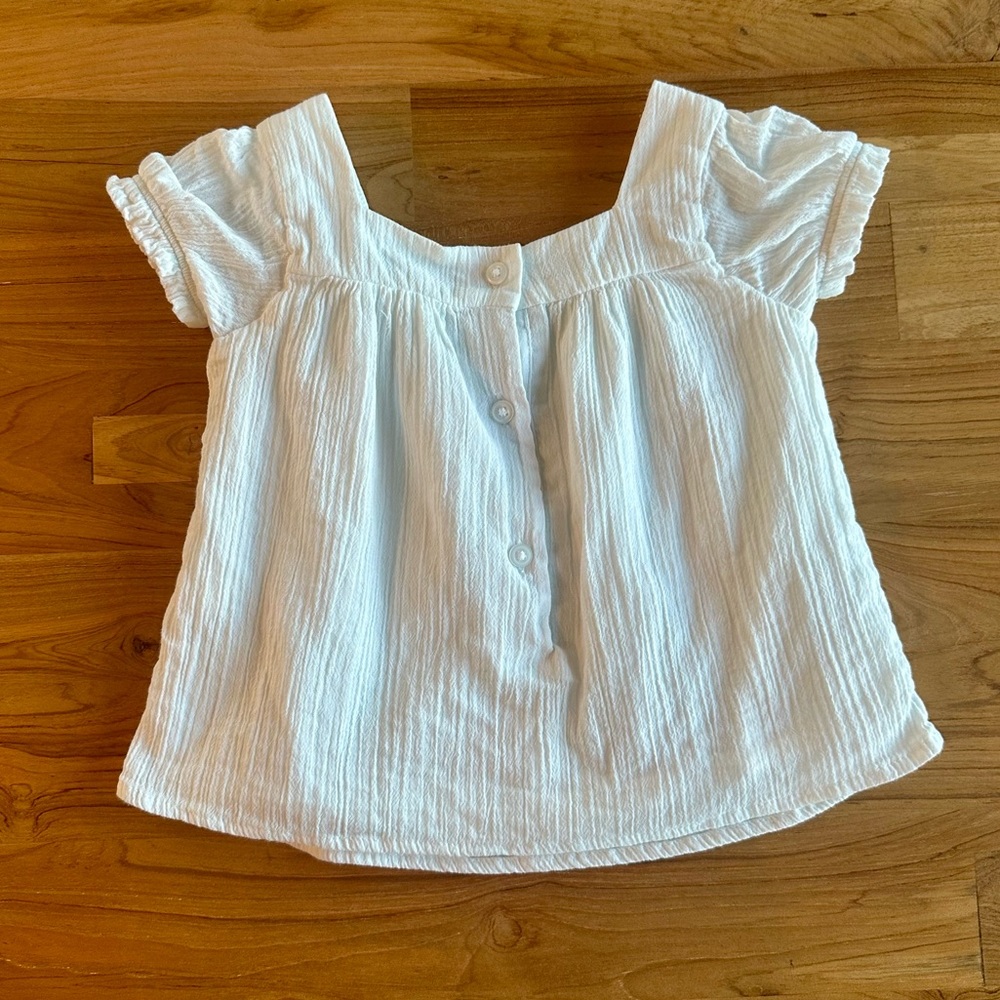 Janie and Jack Embroidered Floral Puff Sleeve Top - Picture 5 of 8
